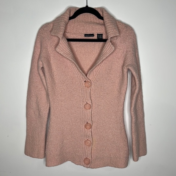 VICTORIA'S SECRET MODA International Pink Knit Button Up Cardigan Sweater - Picture 6 of 6